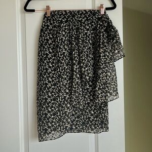 IRO WRAP SKIRT - black/cream/gold print